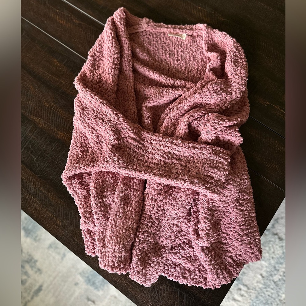 ADORA Popcorn Knit Open Front Long Sleeve Cardigan